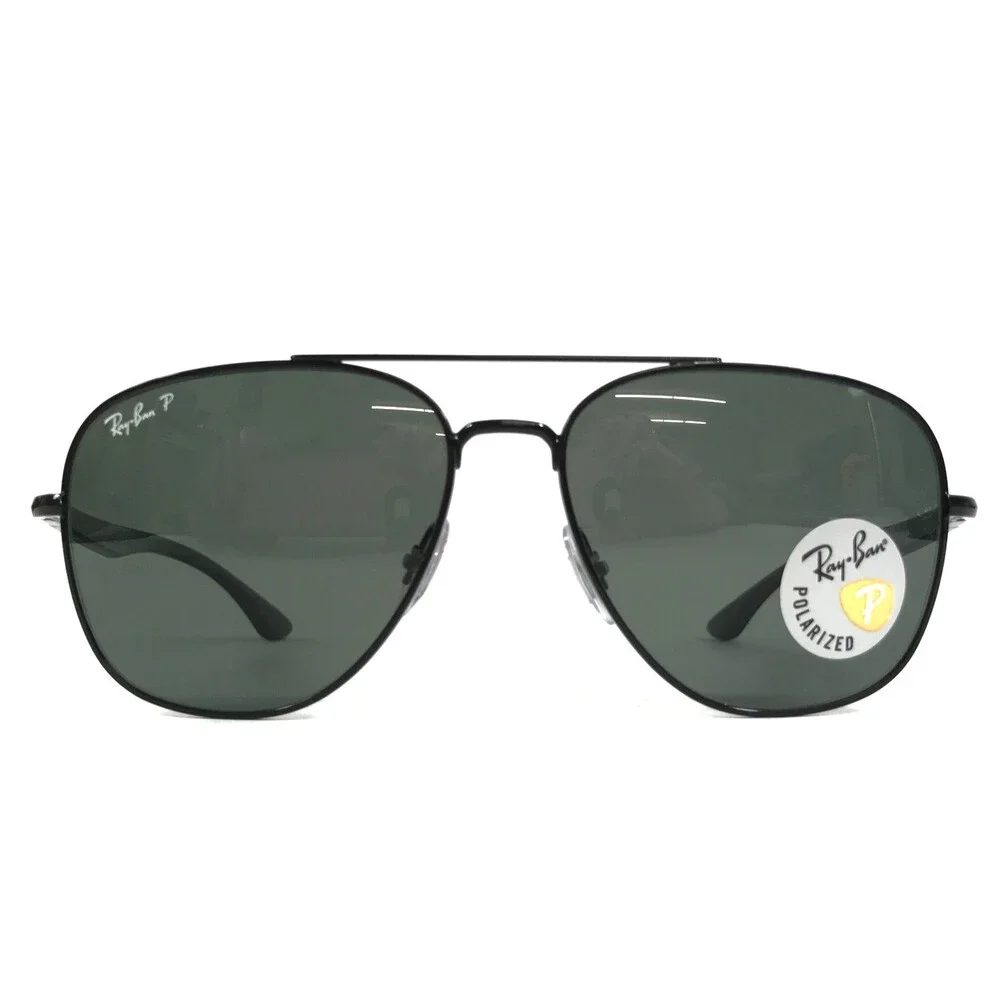Ray-Ban Sunglasses RB3683 002/58 Black Aviator Frames with Gray Polarized 56 mm